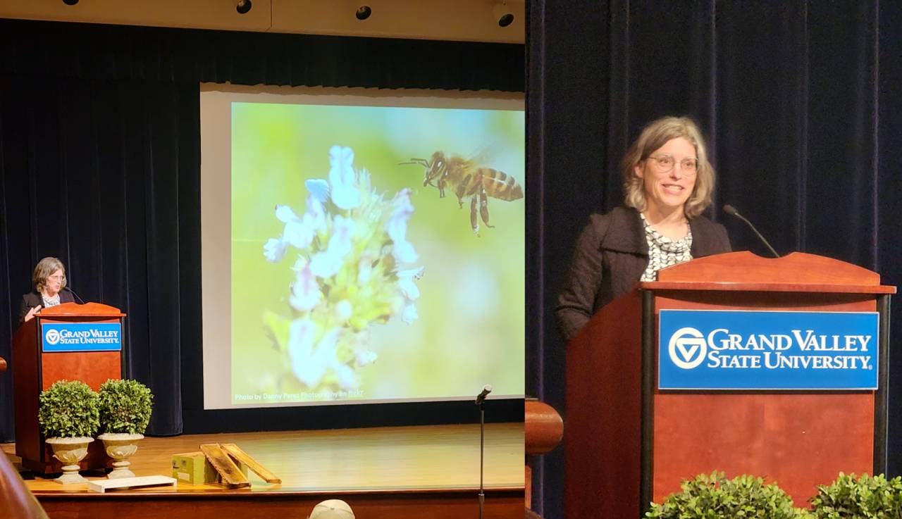 Dr. Jennifer Bonnell giving her keynote presentation.